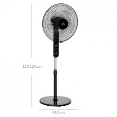 Výškově nastavitelný ventilátor 110-124 cm | černý č.2
