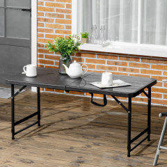 Skládací zahradní stůl 118 x 60 x 74 cm | tmavě šedý+černý č.1