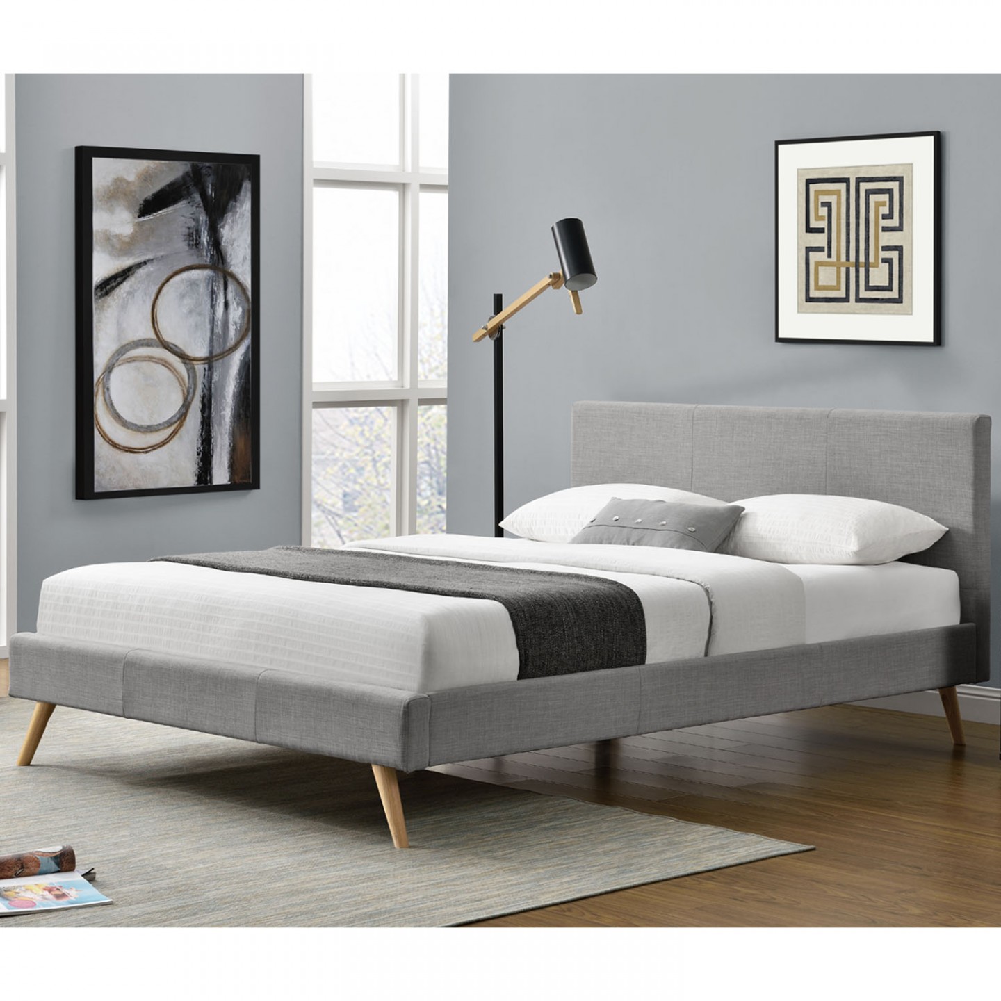 Goleto Čalouněná postel Toledo 140 x 200 cm | světle šedá