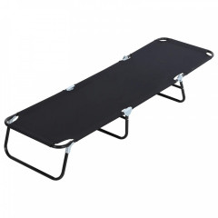 Zahradní lehátko s nastavitelným opěradlem, 188 x 56 x 28 cm | černé č.1