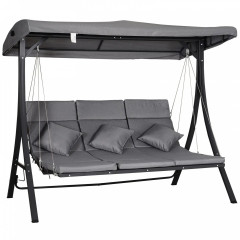 Houpačka pro 3 osoby 200 x 115 x 168 cm | šedá č.2