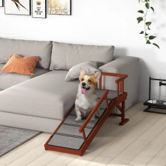 Rampa pro domácí mazlíčky s odnímatelným zábradlím 125 x 40 x 56 cm | šedá č.1