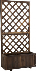 Vyvýšený květináč s mříží 72,5x31,5x149,5 cm | hnědý č.1