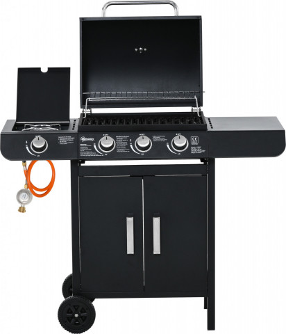 Plynový BBQ grilovací vozík se 3 hořáky, 110 x 50 x 100 cm | černý č.2