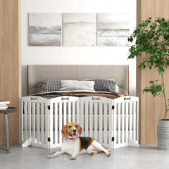 Volně stojící zábrana pro psy 207,5 x 30 x 61 cm | bílá