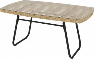 Zahradní odkládací stolek se skleněnou deskou 90 x 50 x 45 | přírodní dřevo č.1