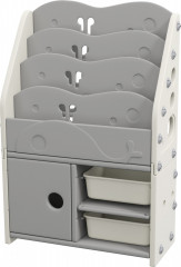 Dětský regál se 2 úložnými boxy | světle šedý č.1