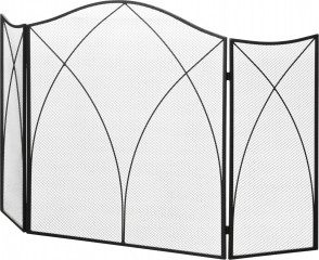 Skládací krbová mřížka se 3 panely 108x76x2 cm | černá č.1