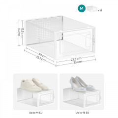 Sada 12 boxů na boty | průhledná bílá č.2