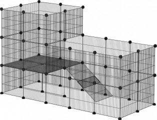 Výběh pro malá zvířata, 140 x 70 x 105 cm | černý č.1