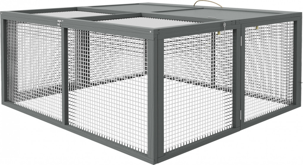 Venkovní výběh pro malá zvířata, 110 x 105 x 50 cm | šedý