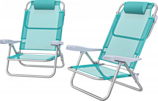 Skládací zahradní židle, 2 kusy, 62 x 65 x 80 cm | azurové č.1