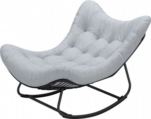 Zahradní houpací křeslo ve tvaru vejce | tmavě šedé + šedé č.1