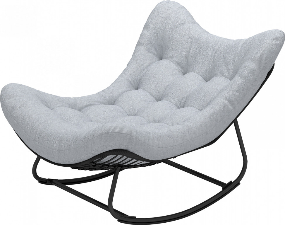 Zahradní houpací křeslo ve tvaru vejce | tmavě šedé + šedé
