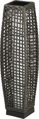 Zahradní stolní lampa z imitace tkaného ratanu, 21 x 21 x 78 cm | šedá č.1