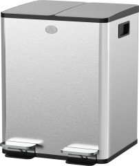 Dvojitý koš na kuchyňský odpad, 2x20 litrů, 45,8 x 36 x 51,6 cm | nerez č.1