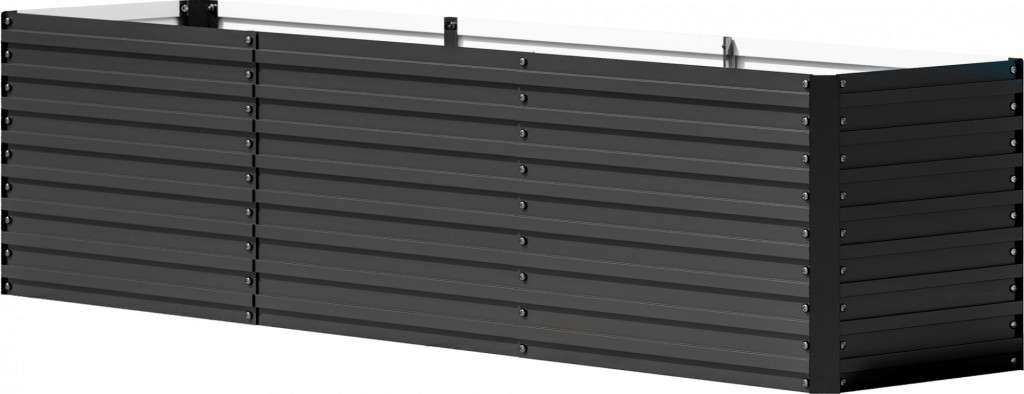 Vyvýšený záhon z pozinkované oceli, 240 x 60 x 60 cm | tmavě šedý