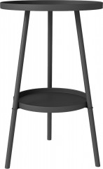 Malý kulatý stolek se 2 patry | černý č.1