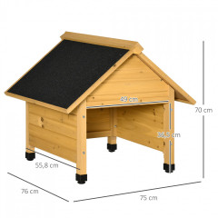 Dřevěná garáž pro robotické sekačky na trávu 75x76x70 cm | žlutá č.3