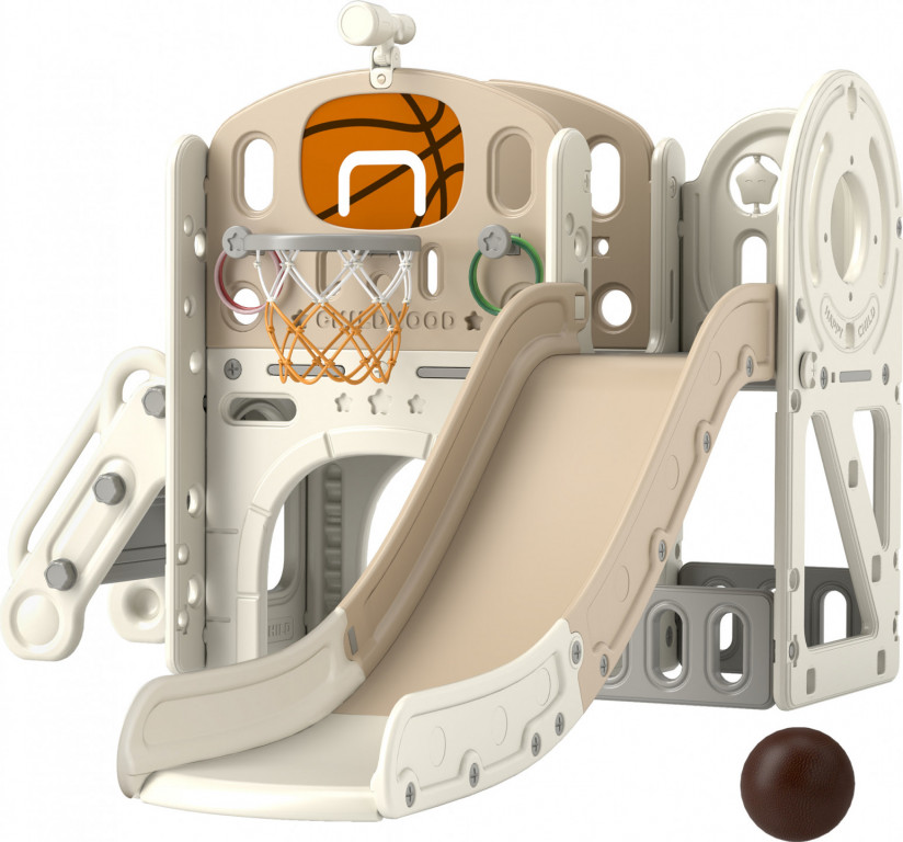 Dětská skluzavka 7 v 1 | krémově bílá