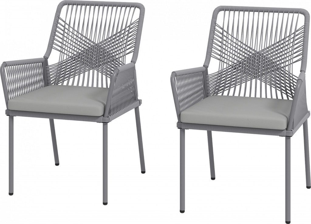 Sada 2 zahradních židlí | tmavě šedá