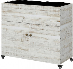 Dřevěný vyvýšený záhon se skříňkou 110x50x95 cm | bílý č.1