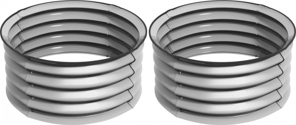 Kovový vyvýšený záhon, 60 x 60 x 30 cm | stříbrný