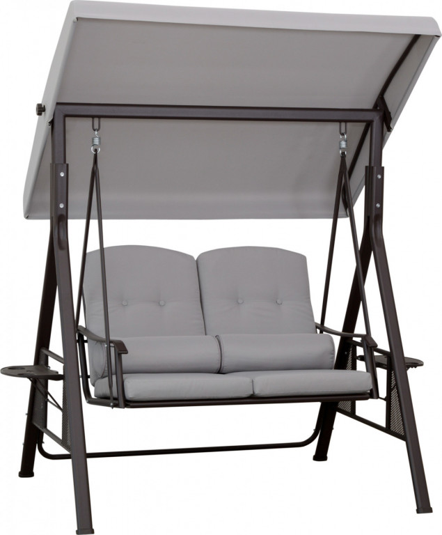 Zahradní třímístná houpačka 162 x 118 x 173 cm | šedá