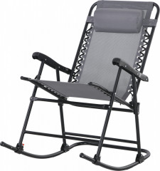 Zahradní houpací křeslo s polštářem, 95 x 64 x 106 cm | světle šedé č.1