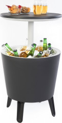 Barový odkládací stolek Cool Bar s možností chlazení Ø50cm | antracit + bílá