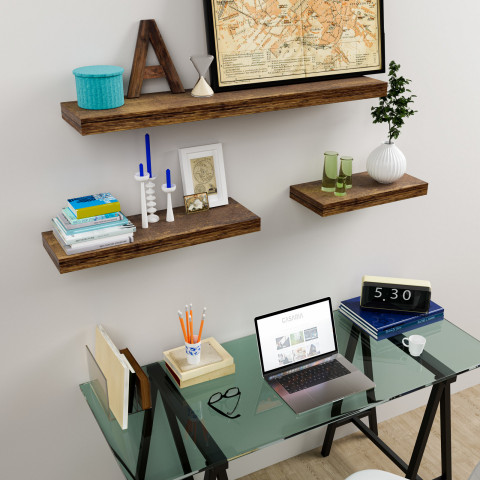 Vysoce kvalitní nástěnná police 70cm | tmavý dub č.2