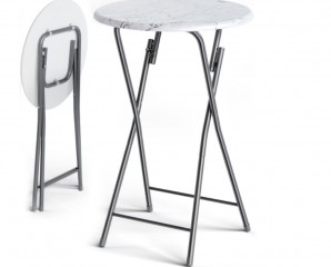 Skládací barový stůl mramorový vzhled Ø60cm č.1
