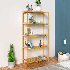 Výškově nastavitelná police z bambusu130x60x26cm č.1