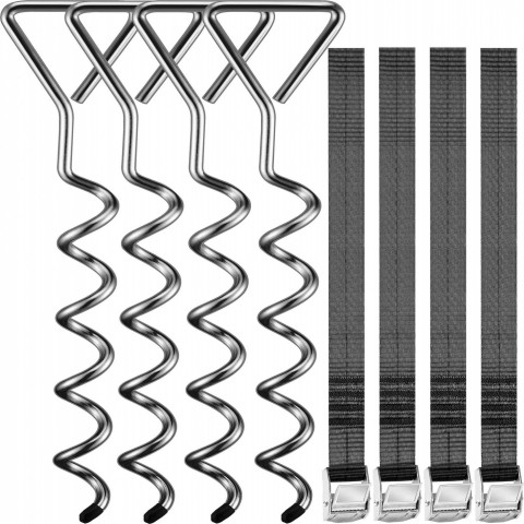 8 dílná sada spirálových zemních kotev 42,5x8,5cm č.2