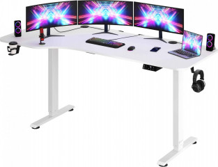 Výškově nastavitelný stůl bílý 160x75x73-118cm |bílá č.1