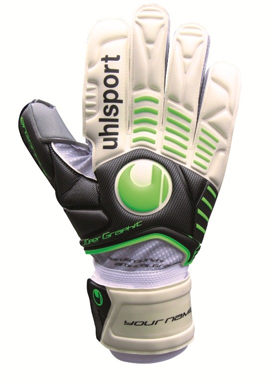 Uhlsport Brankářské rukavice Uhlsport Ergonomic Super Graphit 100034401 | white-black-green | velikost 11