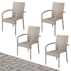 Stohovací židle z polyratanu Comfort, sada 4 kusů | krémová č.1