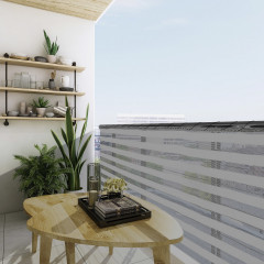Zástěna na balkon 1,4x10m |šedá+bílá č.1