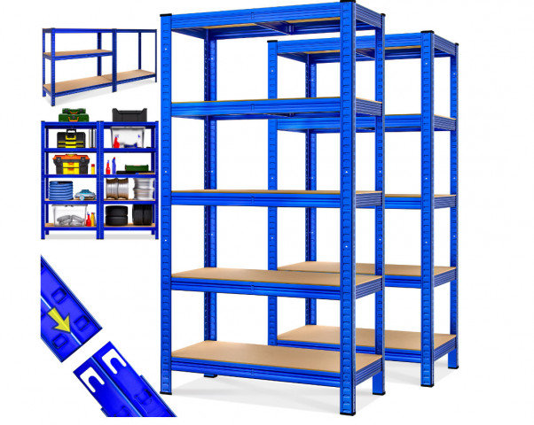 Sada 2 regálů 180x90x40cm | modrá č.3