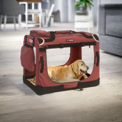 Přepravní box pro psy M 60x42x44cm | tmavě červená č.1