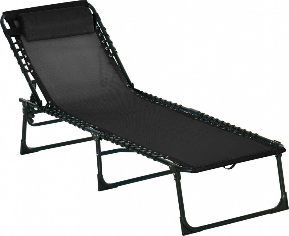Zahradní lehátko 197 x 58 x 30 cm | černé