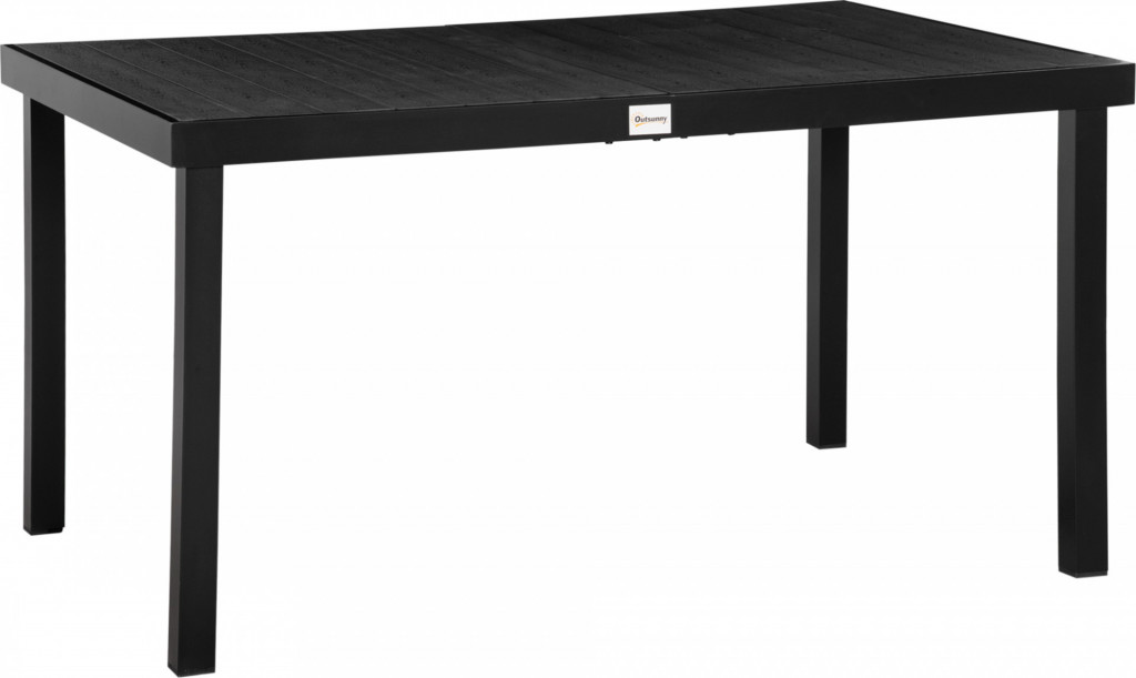 Zahradní jídelní stůl pro 6 osob, 140 x 90 x 74 cm | černý