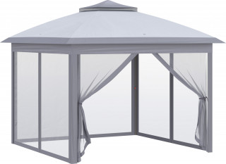 Zahradní Pop-Up altán s dvojitou střechou | šedý č.1