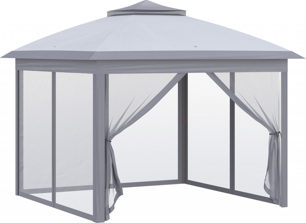 Zahradní Pop-Up altán s dvojitou střechou | šedý
