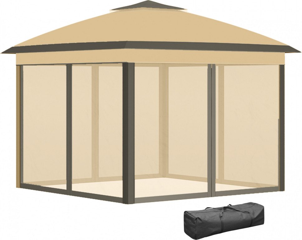 Zahradní Pop-Up altán s dvojitou střechou | béžový