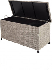 Zahradní úložný box z ratanu117x53x60cm| krémový