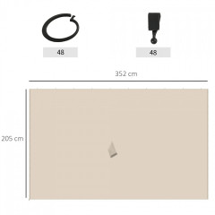 4 boční panely pro altán 3x4 m 352 x 205 cm | béžové č.3