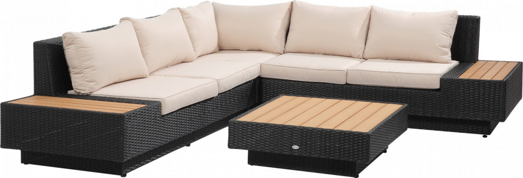 Luxusní zahradní polyratanová sestava Kelly | černá