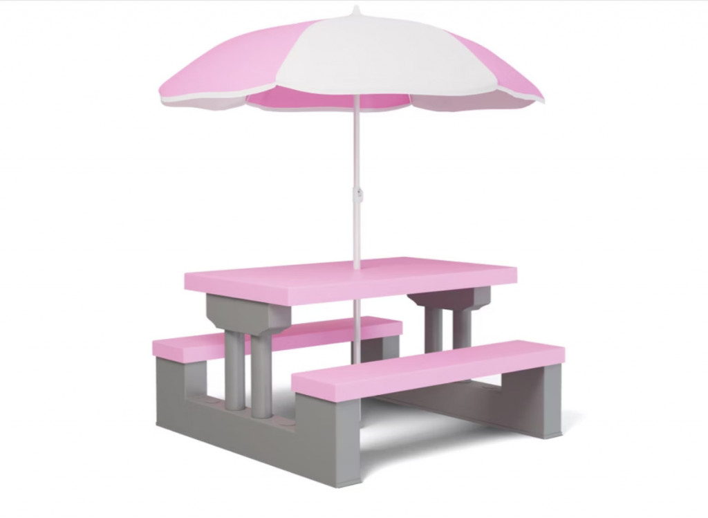 Dětská sedací souprava se slunečníkem | růžová