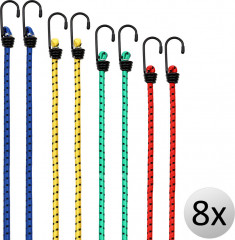 Upínací gumičky s háky 40-100cm | Modrá, Žlutá, Zelená, Červená č.1